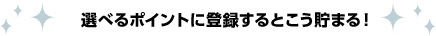 選べるポイントに登録するとこう貯まる!