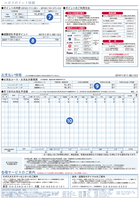 ご利用代金明細書について クレジットカードはエポスカード