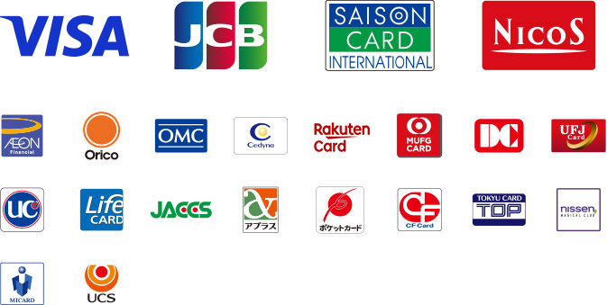 VISA JCB SAISONCARD NICOS IEON ORICO OMC Cedyna Rakuten Card MUFG CARD DC UFJCard UC LifeCARD JACCS AvX |PbgJ[h CF Card TOKYU CARD TOP nissen MICARD UCS