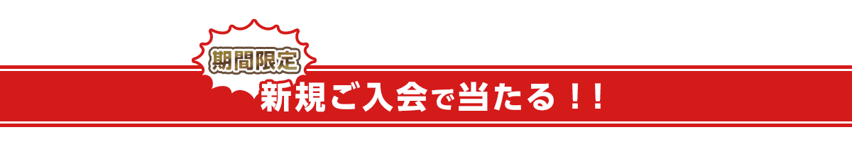 期間限定 新規ご入会で当たる!!