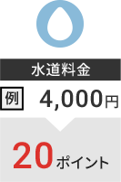 水道料金 例：5,000円→25ポイント