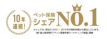 10年連続！ペット保険シェアNo.1